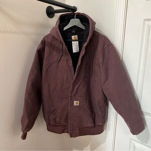 RARE Carhartt Jacket Quilt Lined Womens XL WJ130 DPM Plum Purple